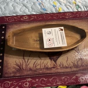 C-JOY WOOD Lucky Boat Wooden Tray, Acacia